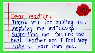 Teachers Day Card  Writing/Teacher Day 2025/Teachers Day Letter In English/Thank you Teacher