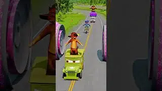 Weird Cars and Motorcycles VS Bollard Barbie Crush Splash in BeamNG.drive
