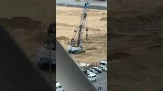 Earth Stamping crane at Port Development Colombo Sri Lanka
