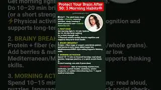 🧠 Protect your brain after 50 &mdash; 3 morning habits. #brainhealth #dementiaprevention