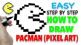 How to draw PACMAN pixel art (easy step by step)