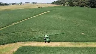 AERIAL: @JohnDeere 408R w/exactapply Soybean late season application South Central PA