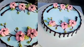 Half Pound Chocolate Cake Decoration | Easy & Beautiful Cake Design