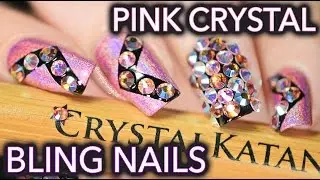 Crystal bling nails with the Crystal Katana ☆