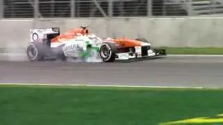 2013 F1 Canadian FP1 lock ups and Maldonado on the big screen
