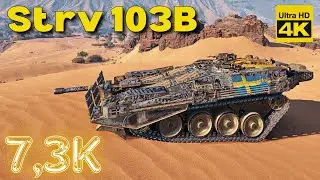 World of Tanks 4 Kills 7,3K damage Strv 103B | 4K Video | - My battle My rules
