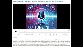 PODCAST: Nandrolone ( Deca Durabolin) Improves Joint Pain in Men with Low Testosterone