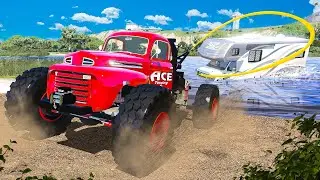 New Offroad Wrecker Towing Stuck Trucks in GTA 5 RP!