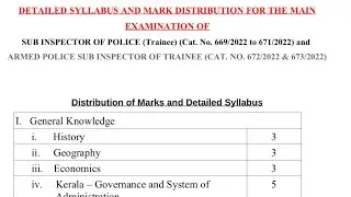 SI Mains Exam|Kerala PSC 2023|Malayalam|Degree Mains Exam|SI Syllabus 2023