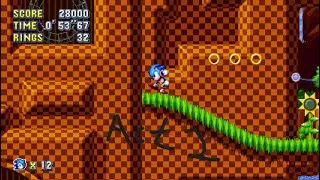 Sonic Mania - Green Hill Act 2 - All Giant Rings