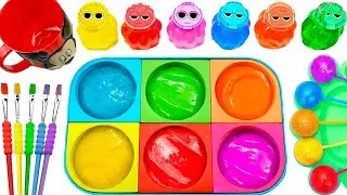 Satisfying Video 💖 Making Sprunki Rainbow Clay Stars & Mixing Color 6 Slime Labubu ASMR