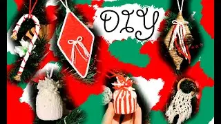 DIY🎄Елочные игрушки из ниток🍊//Christmas toys made of threads