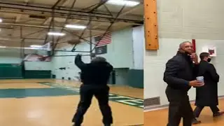 Barack Obama Swishs A 3 Pointer
