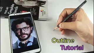 How to draw Money Heist Professor | Step by Step Outline Tutorial for beginners