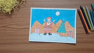 Santa Celebrating Christmas With Gifts And A Bright Shining Tree 🎄🌴