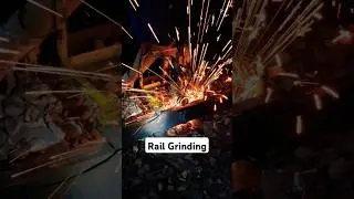 Rail Grinding After Thermit Welding #railway #thermitwelding #railjoint #grinding #destressing #rail
