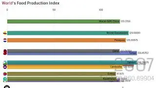 Top 15 Food Production Index 1963--2019