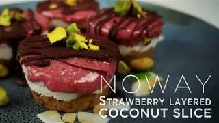 Strawberry Noway Layered Coconut Slice Recipe