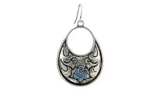 Gypsy SOULE Fillagree Tear Drop Earrings w/ Turquoise SKU:8596484