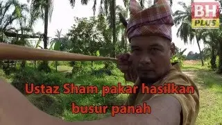 Busur daripada rotan kekuatan memanah tradisional