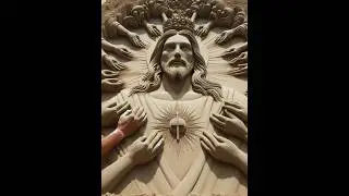 Sand  Art of Jesus | Beach sand Art of Jesus #jesuschrist #sub kuch 0.1#jesusvsdevil#shorts