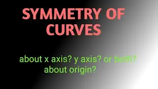 How to find Symmetry of any curve? #Speak with math