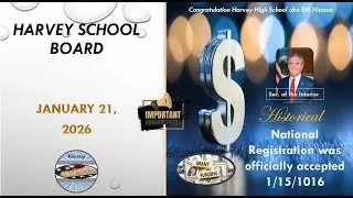 January 21, 2026, Harvey School Board Meeting with Letter Nat Reg Acceptance