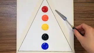 Triangle Colorful Landscape｜Acrylic Painting on Canvas Step by Step #655｜Satisfying Art ASMR