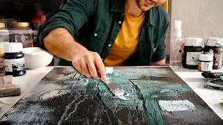 Textured Abstract Art / Acrylic Painting Tutorial / Palette Knife Techniques