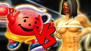 Flesh Pit Mileena Army Vs Kool-Aid Man Army - Epic Battle - Mortal Kombat Costume Skin Mod