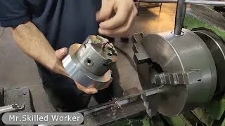 Lathe Live  center and  4 Jaw chuck combination!!! #lathe