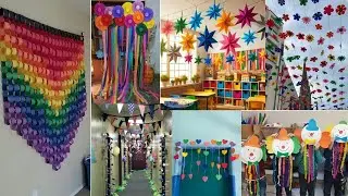 School Corridor hanging decoration ideas/Wall hanging Craft/Roof hanging decoration/Paper decoration