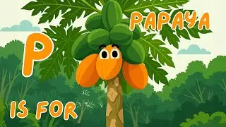 P is for Papaya 🥭 | ABC Fruit Songs | Flat design vector art