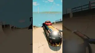 Fire Truckand Bus vs Steep Road #beamngdrive #firetruck #beamngexperiments