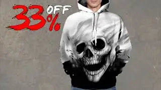 Black and White Skull Hoodie