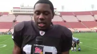 Darrius Heyward Bey interview with ToppsTV at the NFL Rookie Shoot