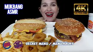 [ASMR MUKBANG] BURGER KING | SECRET MENU ITEMS & HACKS