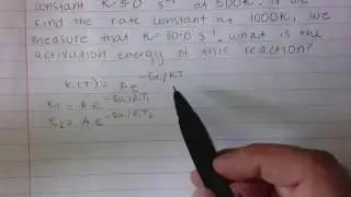 Calculating Activation Energy