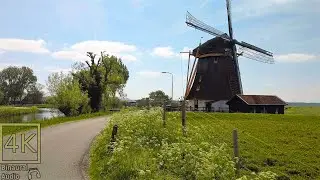 Relaxing Walk along the River Gein in a Typical Dutch Landscape. Binaural Ambient Sounds 4K 60/fps