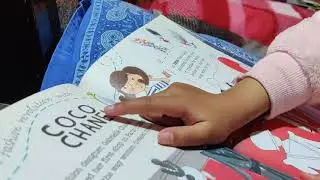 Vedika reading the book 'Fantastically Great Women Who Changed the World Book by Kate Pankhurst