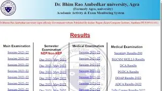 web design like as Dr.B.R Ambedkar University Agra Results page 2022