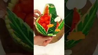 Watermelon Carving Very Fast to Basket #fruit #vegetables  #garnish #amazing #satisfying #shorts