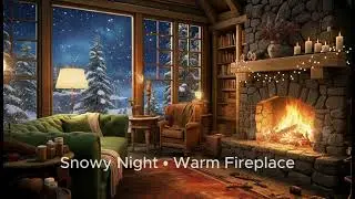 Cozy Winter Evening by the Crackling Fire