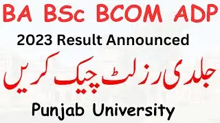Punjab University BA BSc ADP BCOM 2023 Results Announced | ADP Result 2023 PU