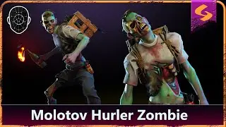 Molotov Hurler Zombie #zombie #uefn #3dstock #molotov #animation #npc  #enemy