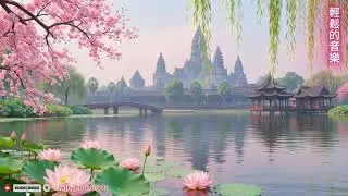 Whispers of Bamboo flute Serenity by the Sacred Lake at Angkor Temple #ai #music #cover #usa