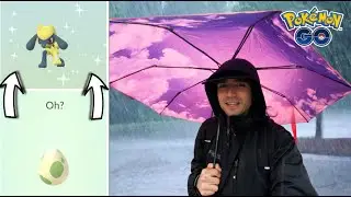 ¡NI LA LLUVIA PUDO DETENERNOS PARA CONSEGUIR A RIOLU SHINY!-POKÉMON GO