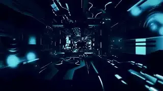 Fly Inside Futuristic Metal Corridor Stock Motion Graphics