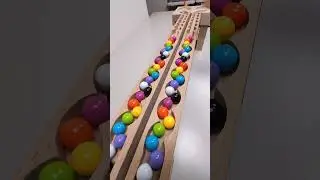 marble Run Race ASMR #235 Wooden Wave Course Colorful Marbles  #marblerun #marblerunrace #asmr