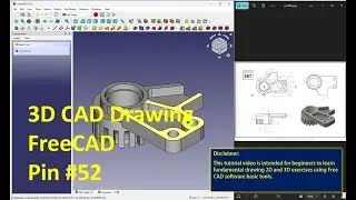Pin #52 FreeCAD 3D Drawing  #freecad #freecadtutorial #tech #techasmr #technology #asmr #asmrvideo